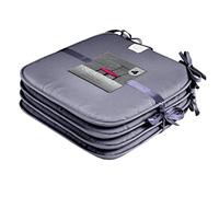 GC GAVENO CAVAILIA Pack Of 4 Outdoor Chair Pads - 38x38 Cm - Removable Seat Pads with Ties - Comfortable Garden Chair Cushions - Non Slip Square Seat Pads For Dining Chairs - Charcoal