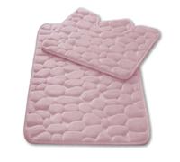GC GAVENO CAVAILIA Pebble Stone Bath Mat Non Slip | 2Piece Memory Foam Bath Mat Set Washable Rug Super Absorbent Shower Pedestal Mat | Quick Dry Bathroom Toilet Mat Sets BathMat, Blush Pink