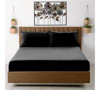 Gc Gaveno Cavailia Percale Deep Fitted Sheet King Black Extra Deep Pocket 16 Inch (40 Cm)