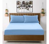 Gc Gaveno Cavailia Percale Deep Fitted Sheet King Blue Extra Deep Pocket 16 Inch (40 Cm)