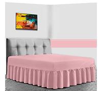 GC GAVENO CAVAILIA Percale Extra Deep Fitted Valance, Non Iron Frilled Sheets, Easy Care Plain Dyed Bedding 180 TC, Polycotton, Pink, Single