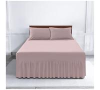 GC GAVENO CAVAILIA Percale Extra Deep Fitted Valance, Non Iron Frilled Sheets, Easy Care Plain Dyed Bedding 180 TC, Polycotton, Pink, Double