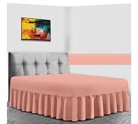 GC GAVENO CAVAILIA Percale Extra Deep Fitted Valance, Non Iron Frilled Sheets, Easy Care Plain Dyed Bedding 180 TC, Polycotton, Blush Pink, King