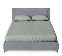 GC GAVENO CAVAILIA Percale Fitted Sheet | Ultra Soft Plain Dyed Bedding Bed Sheet | 25 Cm Elasticated Non Iron Polycotton Double Bed Sheet | Duck Egg