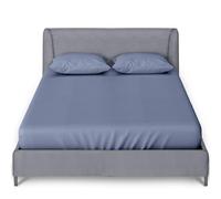 GC GAVENO CAVAILIA Percale Fitted Sheet | Ultra Soft Plain Dyed Bedding Bed Sheet | 25 Cm Elasticated Non Iron Polycotton Double Bed Sheet | Blue
