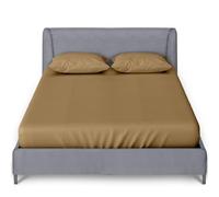 GC GAVENO CAVAILIA Percale Fitted Sheet | Ultra Soft Plain Dyed Bedding Bed Sheet | Super Soft Non Iron Polycotton Single Bed Sheet | Mocha