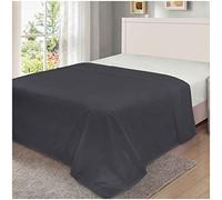 GC GAVENO CAVAILIA Percale Flat, 100% Polycotton Top Sheets, Non Iron Easy Care Plain Dyed Bedding 180 Thread Count, Cotton Blend, Charcoal, Single