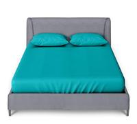 GC GAVENO CAVAILIA Percale King Size Fitted Sheets | Elasticated Corners Plain Dyed Bedding Bed Sheet Cozy Non Iron Polycotton King Size Sheets Fitted | Teal