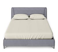 GC GAVENO CAVAILIA Percale King Size Fitted Sheets | Elasticated Corners Plain Dyed Bedding Bed Sheet Cozy Non Iron Polycotton King Size Sheets Fitted | Cream