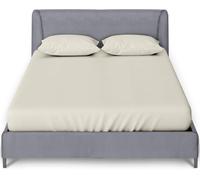 GC GAVENO CAVAILIA Percale King Size Fitted Sheets | Elasticated Corners Plain Dyed Bedding Bed Sheet Cozy Non Iron Polycotton King Size Sheets Fitted | Cream