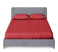 GC GAVENO CAVAILIA Percale King Size Fitted Sheets | Elasticated Corners Plain Dyed Bedding Bed Sheet Cozy Non Iron Polycotton King Size Sheets Fitted | Red