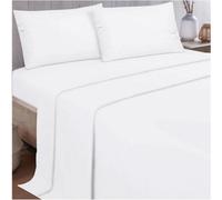 Gc Gaveno Cavailia Plain Double Bed Flannelette Sheet Set White Thermal Soft Sheets Full Set -Fitted Sheet +Flat Sheet +Pillowcase