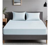 GC GAVENO CAVAILIA | Plain Dyed Bedding Bedsheet - Polycotton Non Iron Bedding Solid Fitted Sheets - Super Soft Bunk Bed Fitted Bed Sheets | Sky Blue