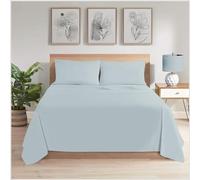 GC GAVENO CAVAILIA Plain Dyed Double Flat Sheets | (225 X 255 Cm) Flat Bed Sheets Double | Non Iron Bedding Polycotton Fabric Sheet |Sky Blue