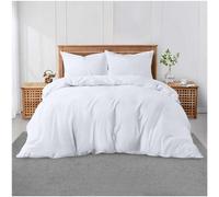 GC GAVENO CAVAILIA Plain Dyed King Size Duvet Cover - Super Soft Breathable Polycotton Bedding Set, Easy-Care Washable Quilt & Comforter Cover - White