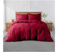 Gc Gaveno Cavailia Plain Dyed Duvet Cover Super King Polycotton Solid Bedding Set Breathable Lightweight Duvet Cover Bed Set Red