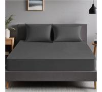 Gc Gaveno Cavailia Plain Dyed Fitted Bedsheet King Charcoal Super Soft & Comfy Non Iron Fitted Sheet