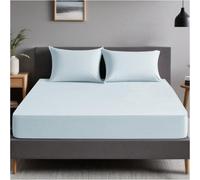 GC GAVENO CAVAILIA Super King Fitted Sheet (180x200 cm) - Soft Polycotton Fabric - Anti Allergic - Fade Resistant Bed Linen - Elasticated 25cm Deep Plain Bed Bottom Sheet, Sky Blue