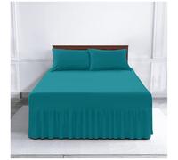 GC GAVENO CAVAILIA Plain Dyed Percale Valance Sheet | Soft & Comfy Polycotton Frilled Fitted Bed Sheet | Breathable, Non-Iron & Easy Care Bedding Teal, Single