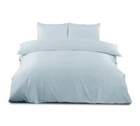 GC GAVENO CAVAILIA Plain Dyed Super King Duvet Cover with Pillowcases | Soft, Comfortable & Lightweight Polycotton Bedding, Easy-Care Comforter Plain Quilt Cover Set - Sky Blue, 220 x 260 cm