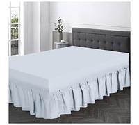 GC GAVENO CAVAILIA Plain Dyed Valance Fitted Sheets King Size, Supersoft Bed Skirts & Valances, Washable Bedding Sheet, Sky Blue, 709930