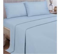 Gc Gaveno Cavailia Plain King Bed Flannelette Sheet Set Blue Thermal Soft Sheets Full Set - Fitted Sheet +Flat Sheet +Pillowcase
