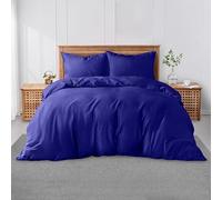GC GAVENO CAVAILIA Plain King Bedding Set | Polycotton Duvet Cover With Pillowcases | Breathable & Lightweight Dyed Bedding Set Ideal For All Seasons, Easy Care Quilt Cover, 220 x 230 Cm, Royal Blue
