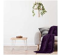 GC GAVENO CAVAILIA Plain Mink Fur Throws, Fluffy Fleece Blankets, Snuggle Throw Blanket For Bed, Aubergine, 150X200 Cm