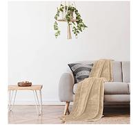 GC GAVENO CAVAILIA Plain Mink Fur Throws, Fluffy Fleece Blankets, Snuggle Throw Blanket For Bed, Biscuit, 150X200 Cm