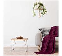 GC GAVENO CAVAILIA Plain Mink Fur Throws, Fluffy Fleece Blankets, Snuggle Throw Blanket For Bed, Burgundy, 150X200 Cm
