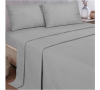 Gc Gaveno Cavailia Plain Single Bed Flannelette Sheet Set Grey Thermal Soft Sheets Full Set - Fitted Sheet +Flat Sheet +Pillowcase