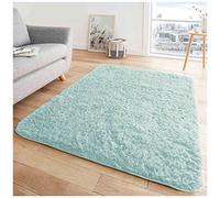 GC GAVENO CAVAILIA Plush Shaggy Area Rugs Smooth Faux Fur Rug, 100% Polyester Anti Slip Carpet Rug For Bedroom Living Room, 160X230 Cm, Duck Egg