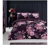 GC GAVENO CAVAILIA Polycotton Duvet Cover Single, Comfy & Cosy Printed Bedding Quilt Set, Floral Bed Set, Purple