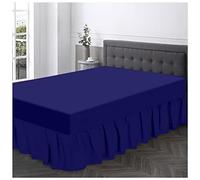 GC GAVENO CAVAILIA Polycotton Frilled Base Single Size, Corner Elasticated Skirts, Breathable Plain Bed wrap, Polyester-Cotton, Royal Blue, King Valance Sheet