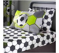 GC GAVENO CAVAILIA Polycotton Grey Dotted Single Fitted Sheet With Pillow Case, Luxury Comfortable Football Printed Mattress Cover
