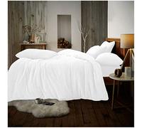 GC GAVENO CAVAILIA Polyester Teddy Fluffy Duvet Cover Double | Easycare Warm Thermal Fleece Bedding Set | Super Soft & Snuggly Quilt Bedset With Matching Pillowcases | White