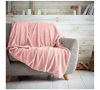 GC GAVENO CAVAILIA Popcorn Throw, Soft Fluffy Blankets, Warm Sofa Bed Blanket, Blush Pink, 150X200, 656982