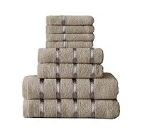 GC GAVENO CAVAILIA Premium 100% Combed Cotton Bath Sheets Set, Super Soft and Highly Absorbent Bathroom Towels, Silver, 8PK Boston Bale