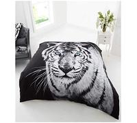 GC GAVENO CAVAILIA Premium 3D Animal Printed White Tiger Wildlife Throw, Soft & Cosy Light Weight Sofa Settee Blanket, Extra Comfort Throwover, Double Size (150 x 200 cm) 422655