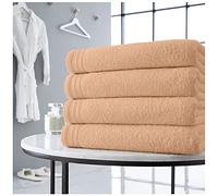 GC GAVENO CAVAILIA Premium 4 Pack Wilsford Bath Sheet 450 GSM Super Soft Absorbent Egyprian Cotton Sheets Set, 75x135 Cm, Peach