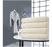 Premium 4 Pack Wilsford Bath Sheet 450 GSM Super Soft Absorbent Egyprian Cotton Sheets Set, 75x135 Cm, Cream