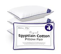 GC GAVENO CAVAILIA Premium Egyptian Cotton Pillow Pair - Breathable Bed Pillows 4 Pack Hotel Quality - Super Soft Pillow For Neck & Shoulder Support - Standard Size Firm Pillows (48x74 Cm) - Navy