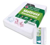 GC GAVENO CAVAILIA Premium Mattress Encasement Single | 30cm Deep Waterproof Mattress Protector | Zippered Bed Bug Proof Mattress Cover | Anti-Allergy Dust Mite | Single Mattress Protector | White