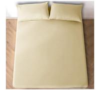 GC GAVENO CAVAILIA Premium Plain Dye Fitted Bed Sheet, Washable Bedding & Linen, Bobble Free Super Soft Bottom, Cream, 4Ft Double, 708162