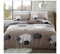 GC GAVENO CAVAILIA Premium Sheep Bedding Set, Light Weight Polka Dot Duvet Cover Single, Soft & Cosy Reversible Bed Covers, Natural