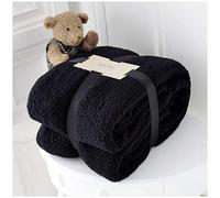 GC GAVENO CAVAILIA Premium Soft & Cosy Teddy Throw, 100% Polyester Light Weight Fluffy Sofa Settee Blanket, Ultra Plush Cuddly Snuggle Comfort, Black, King Size (200 x 240 cm), X-Large