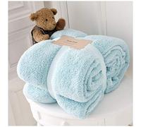 GC GAVENO CAVAILIA Premium Soft & Cosy Teddy Throw, 100% Polyester Light Weight Fluffy Sofa Settee Blanket, Ultra Plush Cuddly Snuggle Comfort, Duck Egg, King Size (200 x 240 cm), 200X240