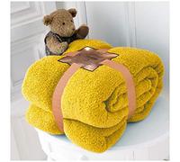 GC GAVENO CAVAILIA Premium Soft & Cosy Teddy Throw, 100% Polyester Light Weight Fluffy Sofa Settee Blanket, Ultra Plush Cuddly Snuggle Comfort, Ochre, King Size (200 x 240 cm), 200X240