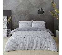 GC GAVENO CAVAILIA Printed Duvet Cover Sets, Reversible Bedding Bed Set, Polycotton Quilt Covers, Bee Happy-Grey, King
