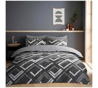 GC GAVENO CAVAILIA Printed Geometric Duvet Cover Quilt Set Charcoal, King